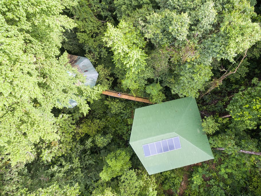 Aerial view of the two pods