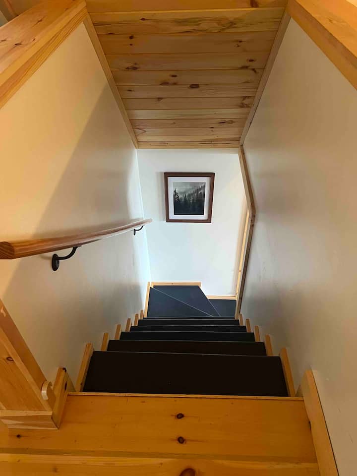 View from the top of the stairs. They can be steep for some people.