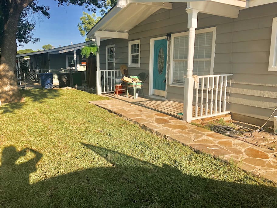 Newly landscaped lawn.
