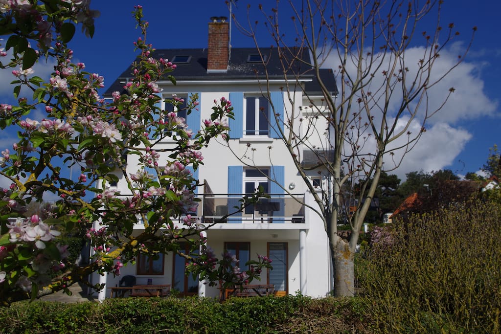 Villa divisée en trois appartements : duplex à droite sur 2 niveaux (en-dessous : studio)