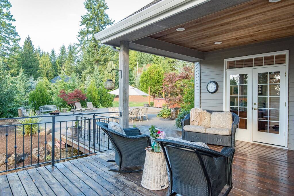 Enjoy your morning coffee from the covered deck.