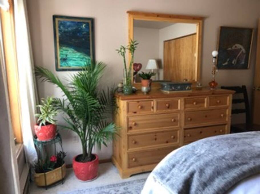 Bright airy bedroom with lots of storage