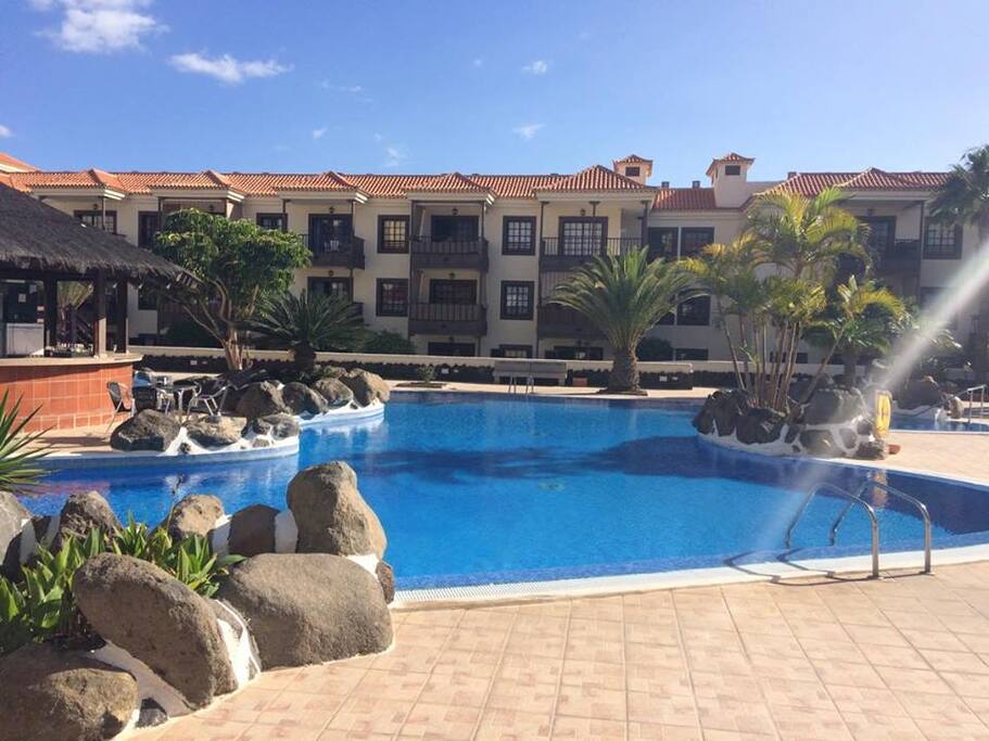 Giant pool complex, a cocktail bar, sun terrace