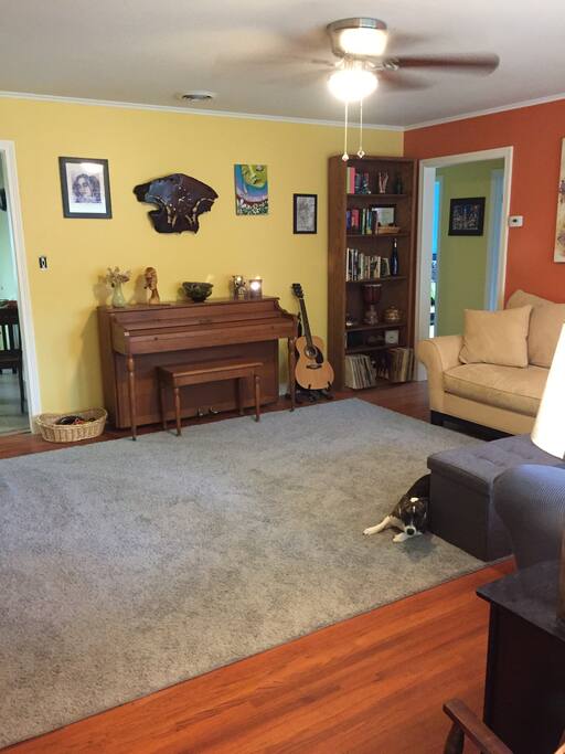 View of the living room from the front door
