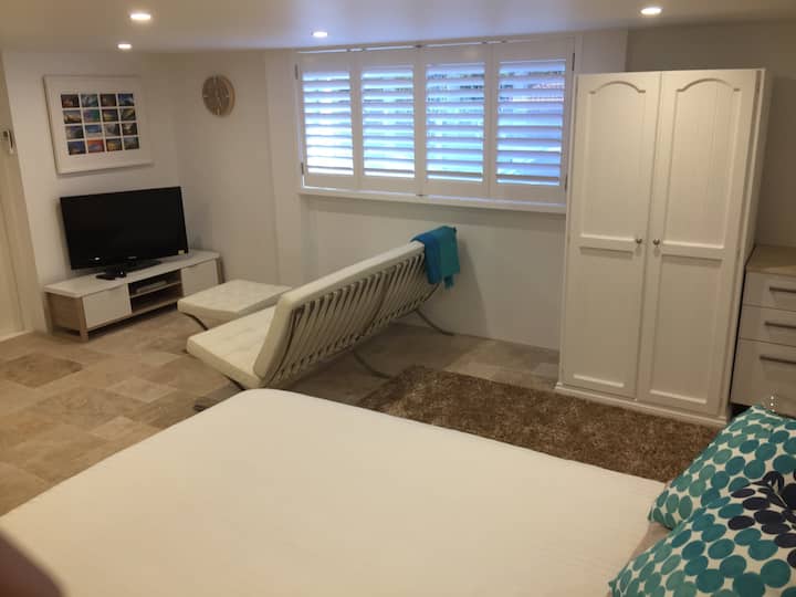 تلفزيون بشاشة مسطحة مع قنوات فوكستيل. 