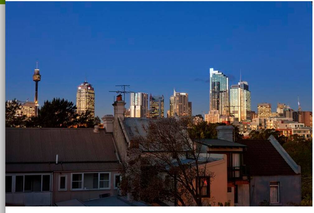 City view from the bedroom window