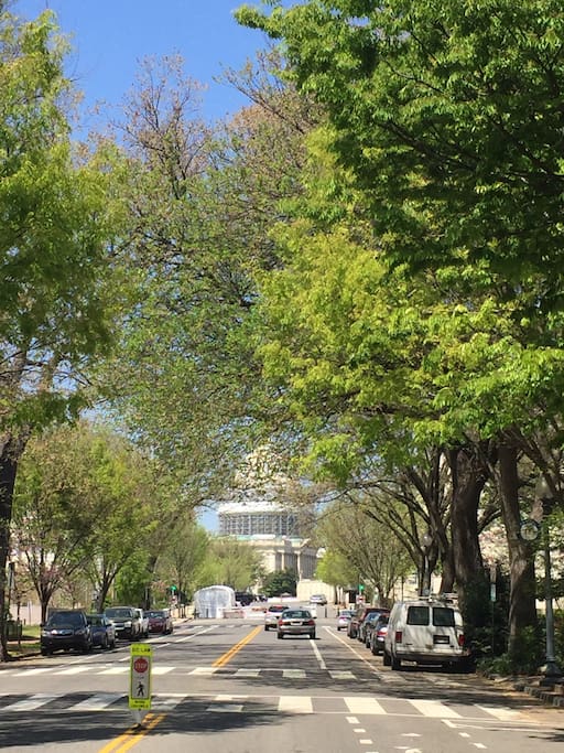 View of U.S. Capitol Building from front of house.