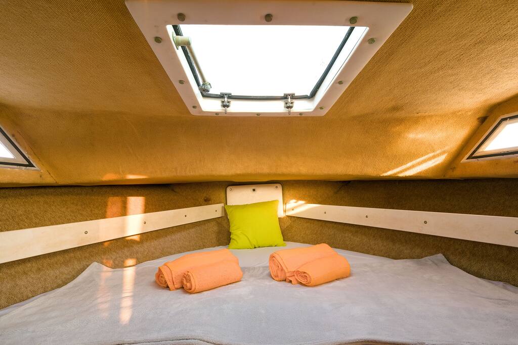 The Cabin on the bow is a very romantic room for a couple.
