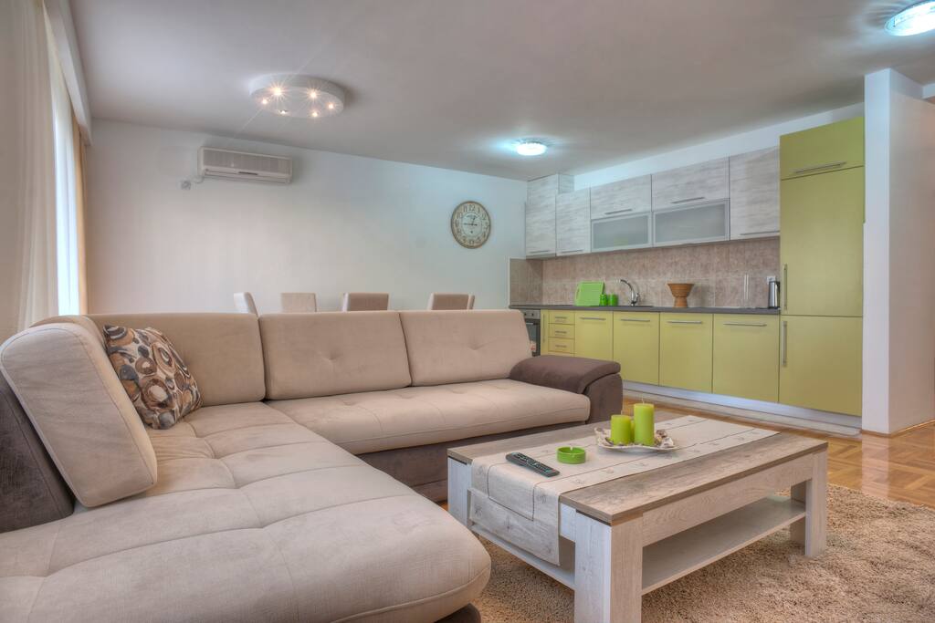 Open living room and kitchen