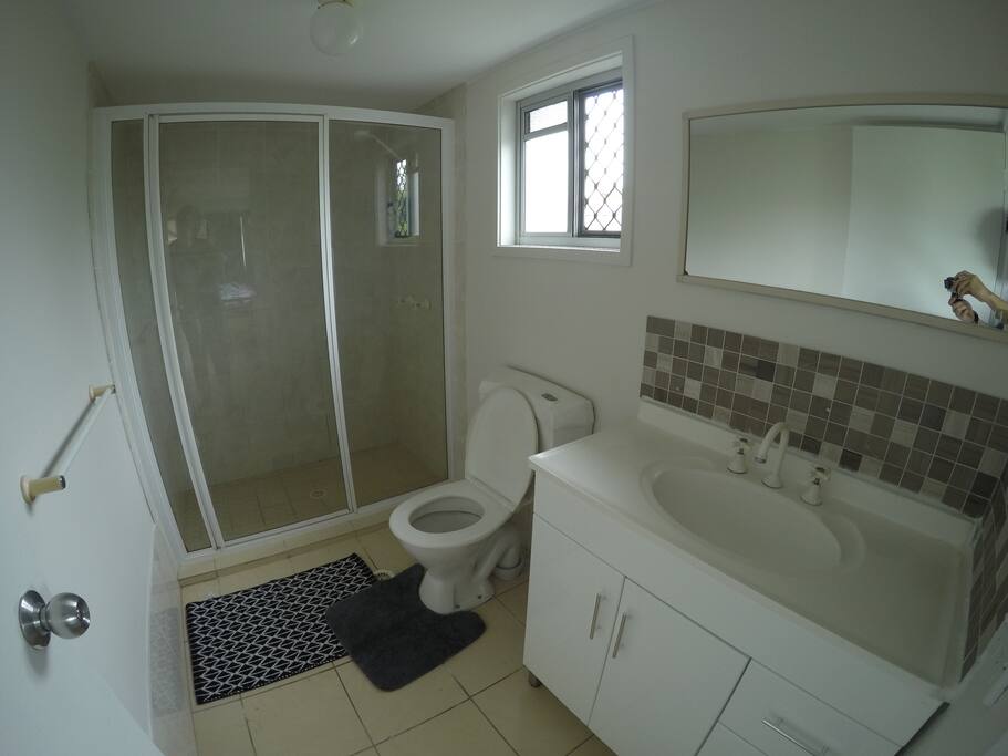 Toilet and the bathroom.