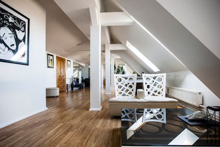 Penthouse apartment with tower and terrace. Center