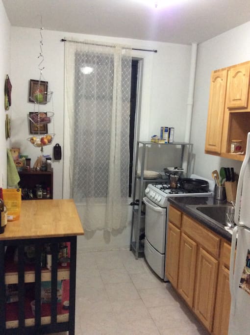 Spacious and well-stocked kitchen