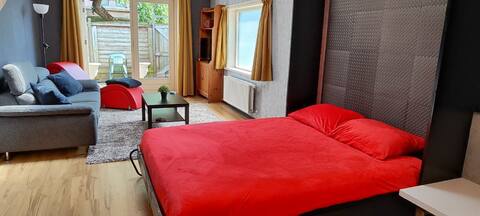 City-center studio apartment with a wink