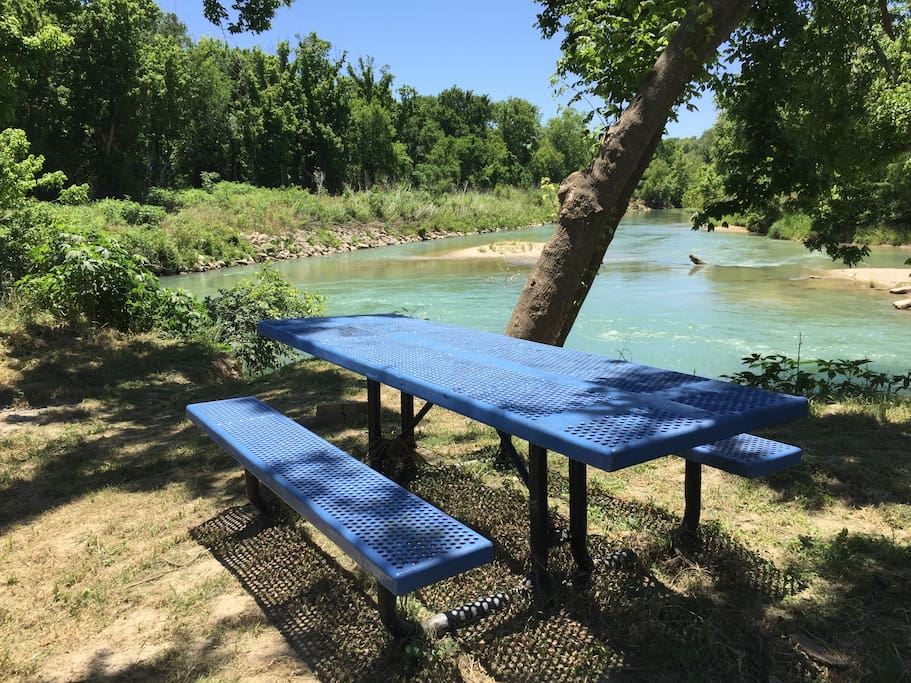 Private water access spot with picnic table
