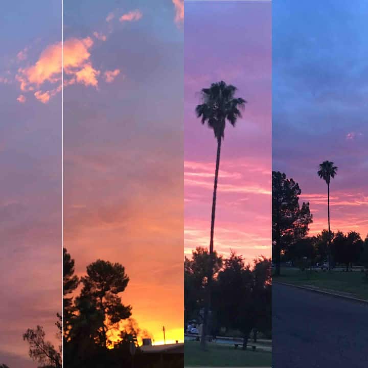 在图森（ Tucson ）欣赏夏日日落美景！它们很壮观！