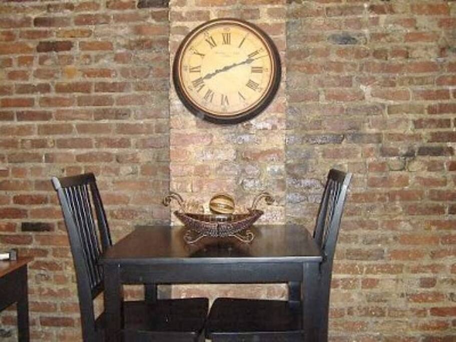Dining set seats two.