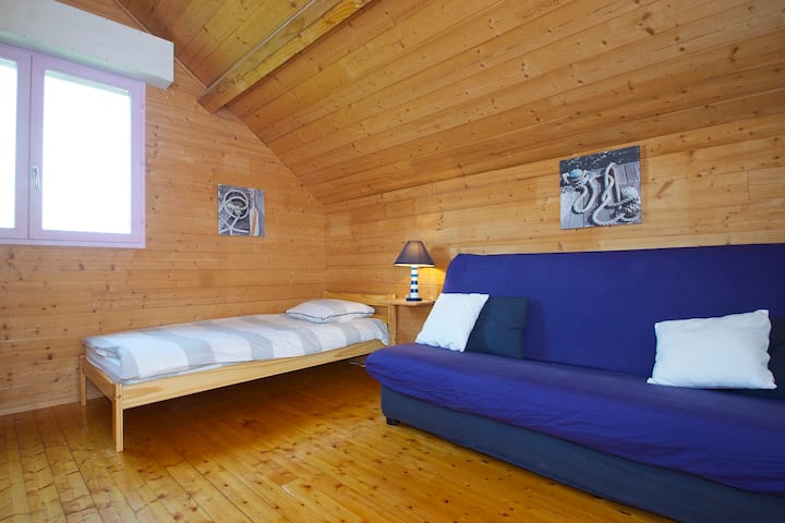 Chambre 3-  canapé lit double 140 et lit simple