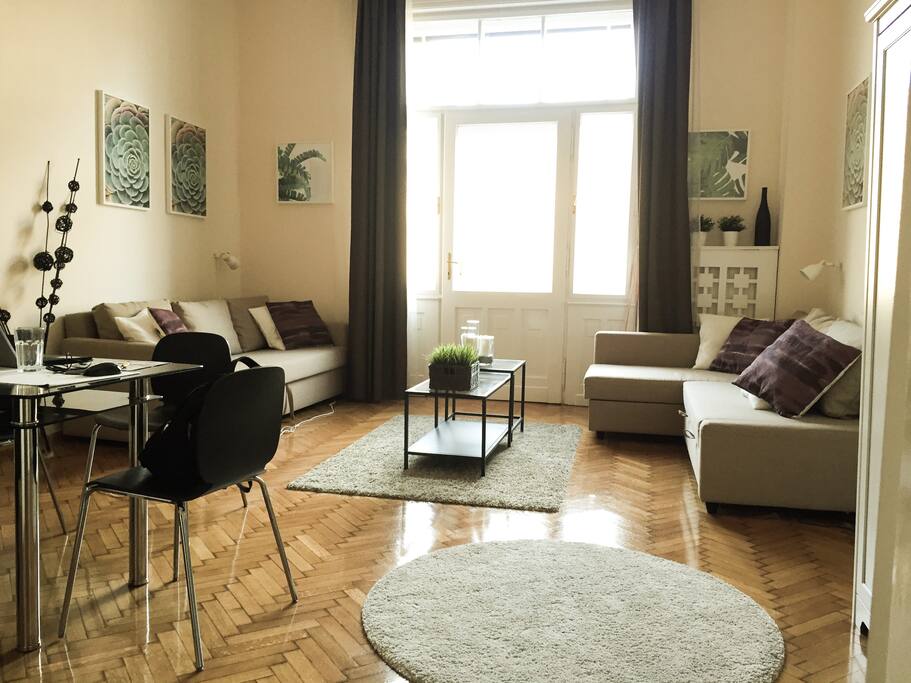 Living room with two sofabeds