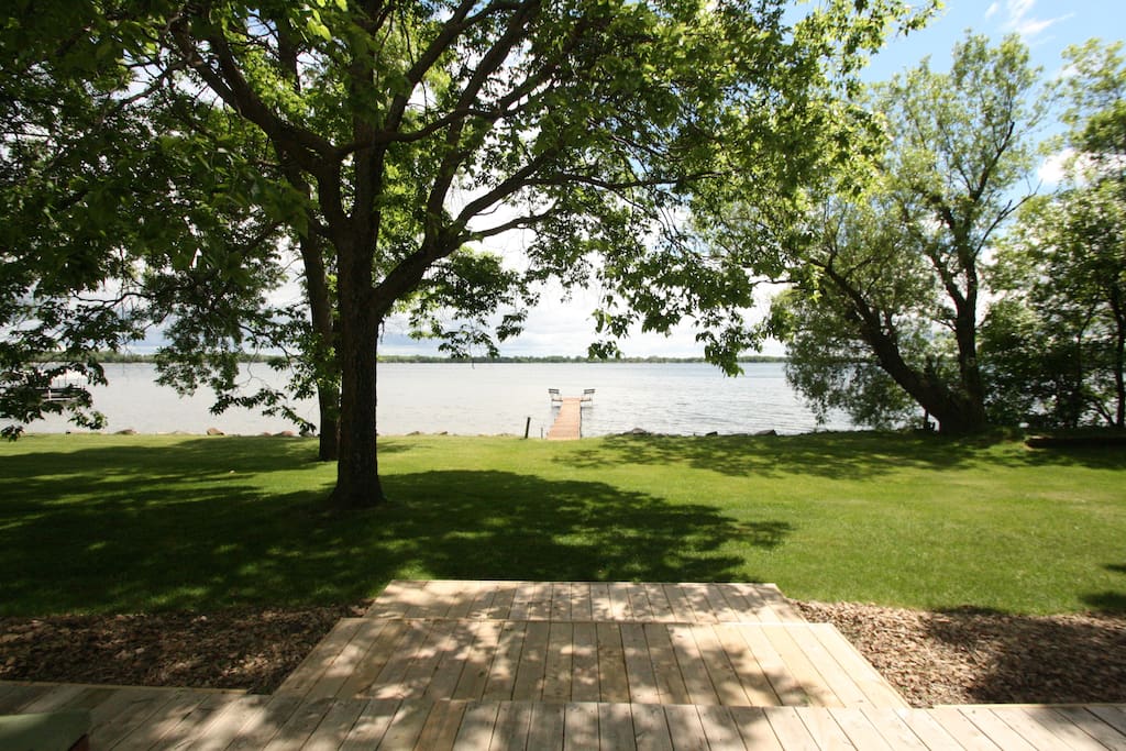 View of the lake from the wrap around deck.