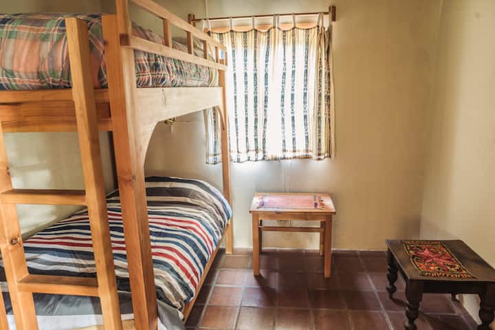 Bunkbed (2 X single). The upper one is pretty high!