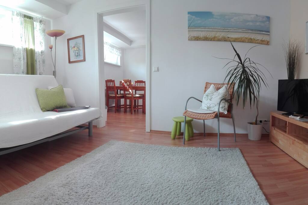 Wohnzimmer und Schlafcouch