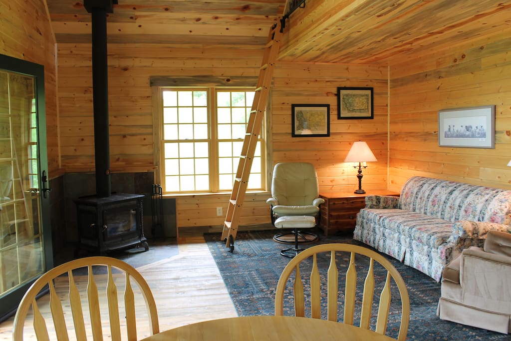 Living room, loft ladder