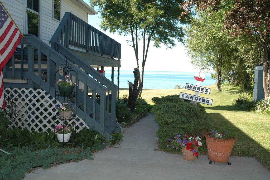 Follow the walkway to the 1st floor apartment
