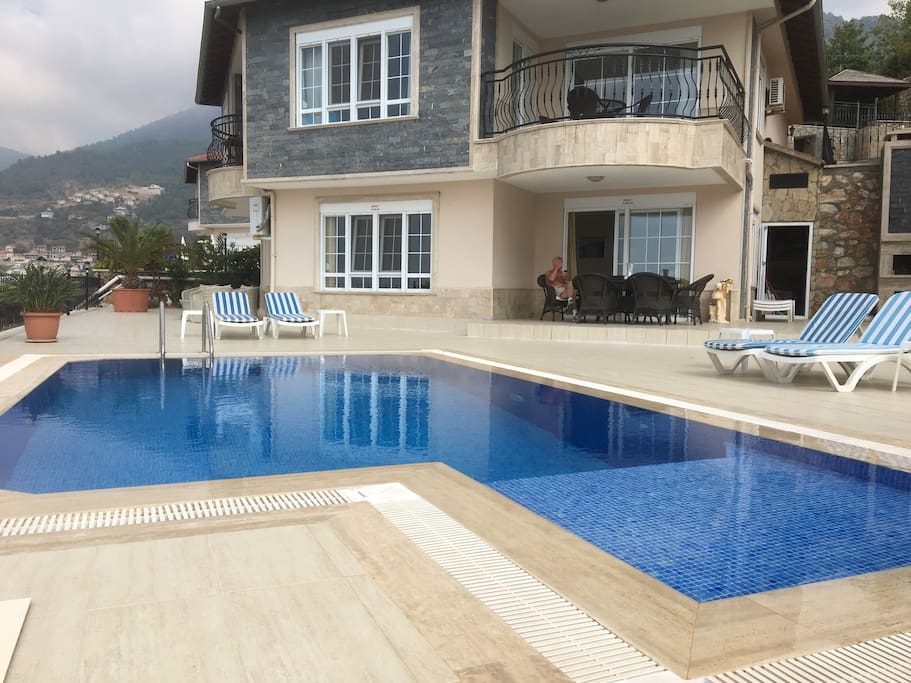 The pool in front of the villa.