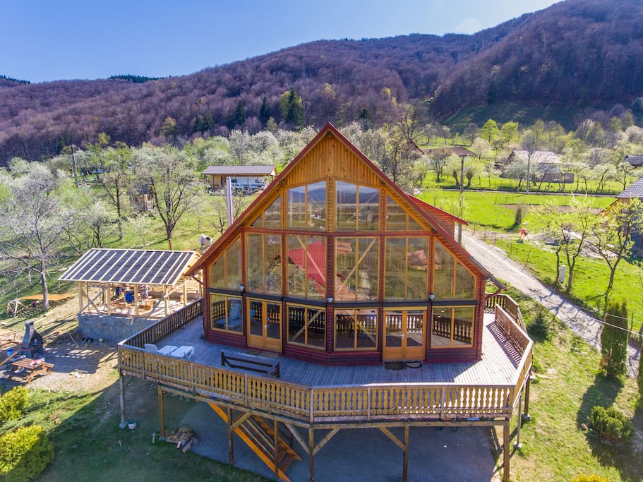 Front of the house, aerial view.