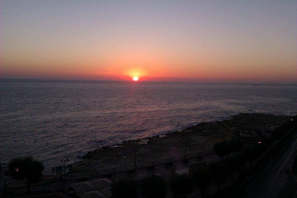 View of sunrise from balcony
