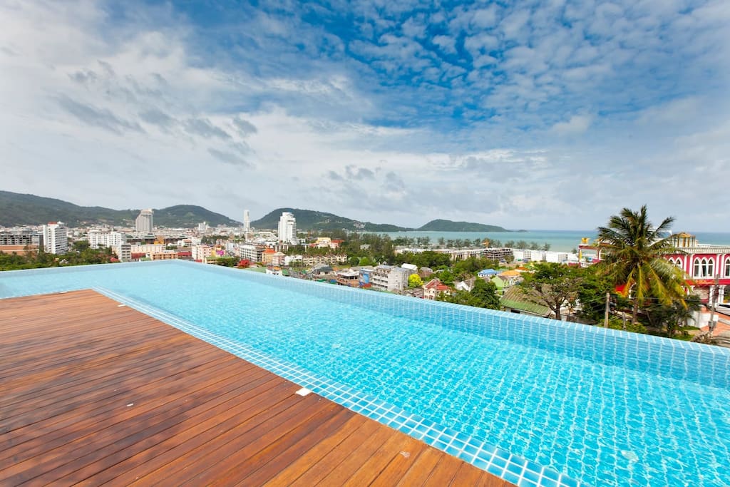 the rooftop pool
