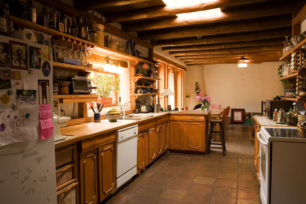 Kitchen with Dining Room beyond.... Shared Front Bathroom w/ Shower is off Kitchen to right.