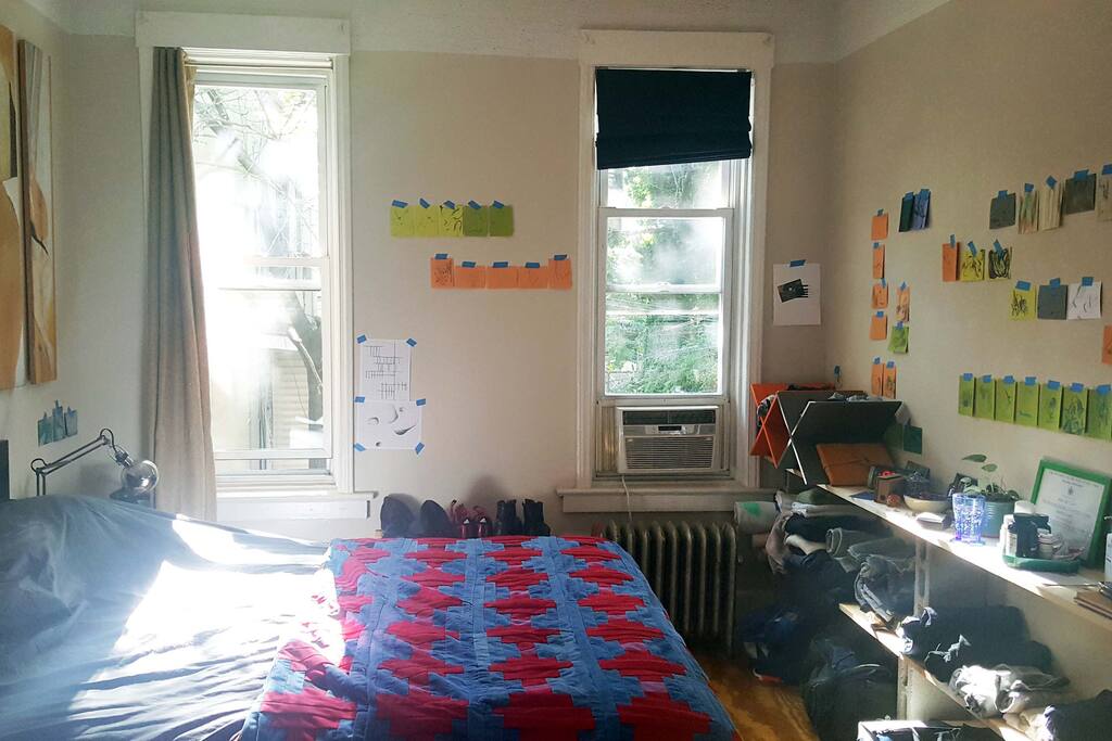 Large bedroom at back is extremely quiet and fills with light in the morning.