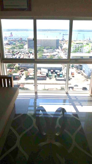 Overlooking view of the cebu city pier from the 16th floor
