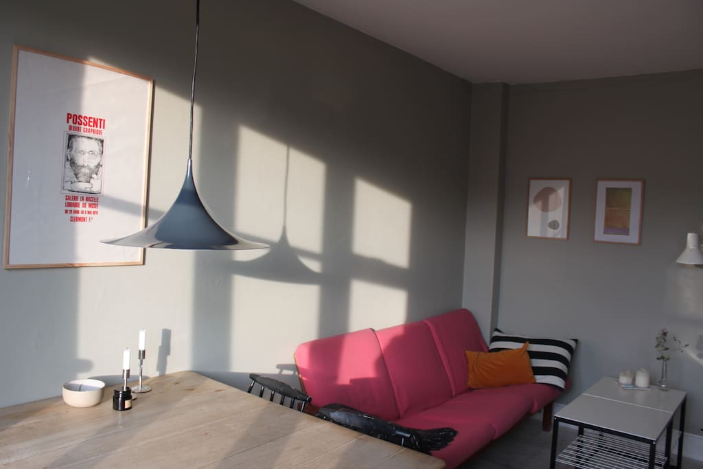 Dinner table and couch area