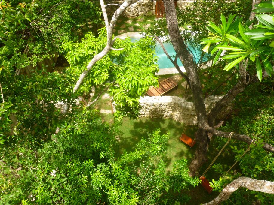 Gardens and pool (viewed from roof terrace)