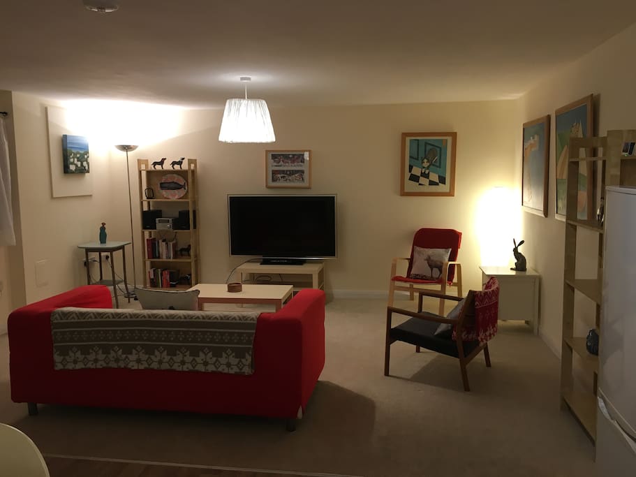 The lounge from the kitchen and dining area