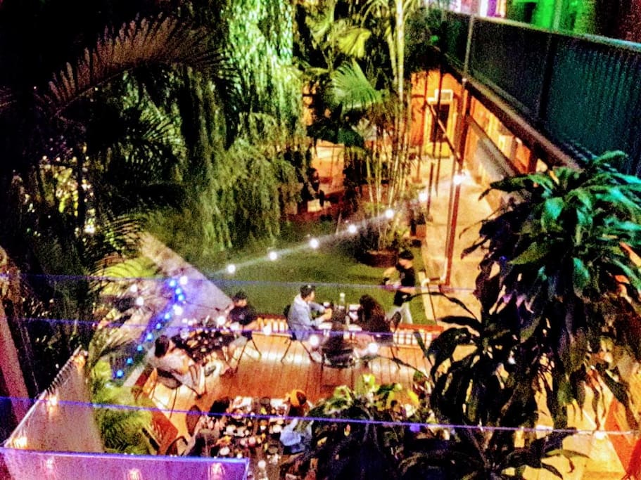 Amazing Private Courtyard on Main Level, with 6 Choices of Ethnic Cuisines