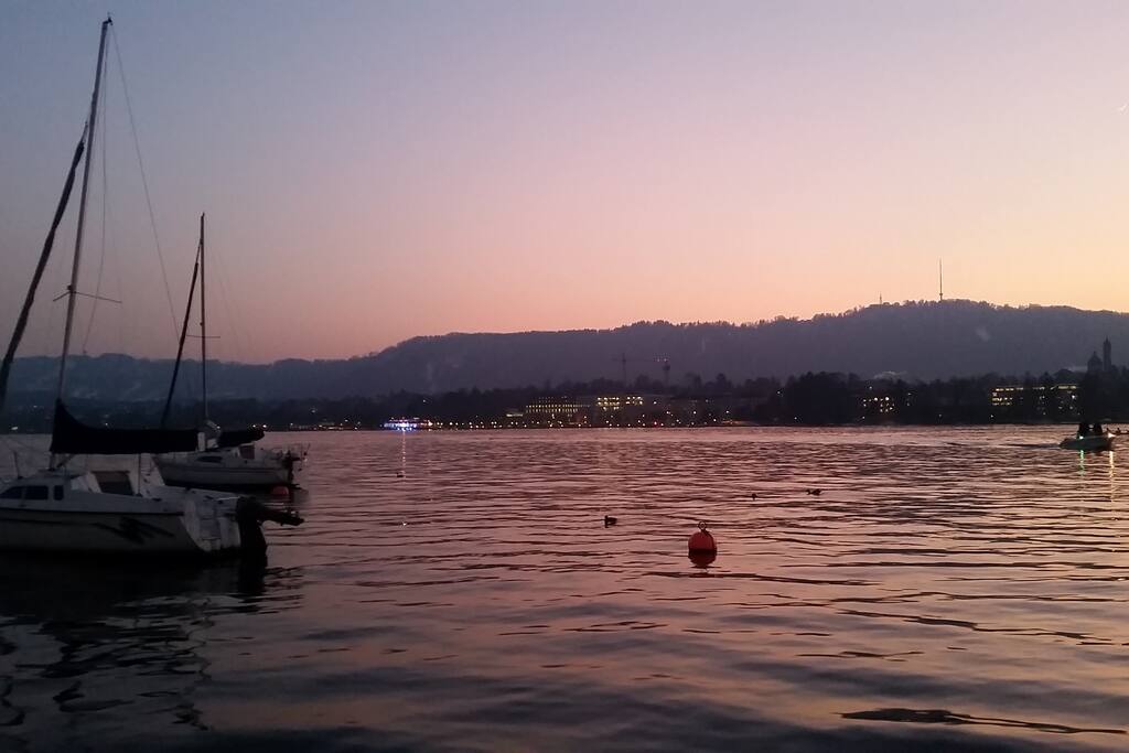 Sunset by the lake