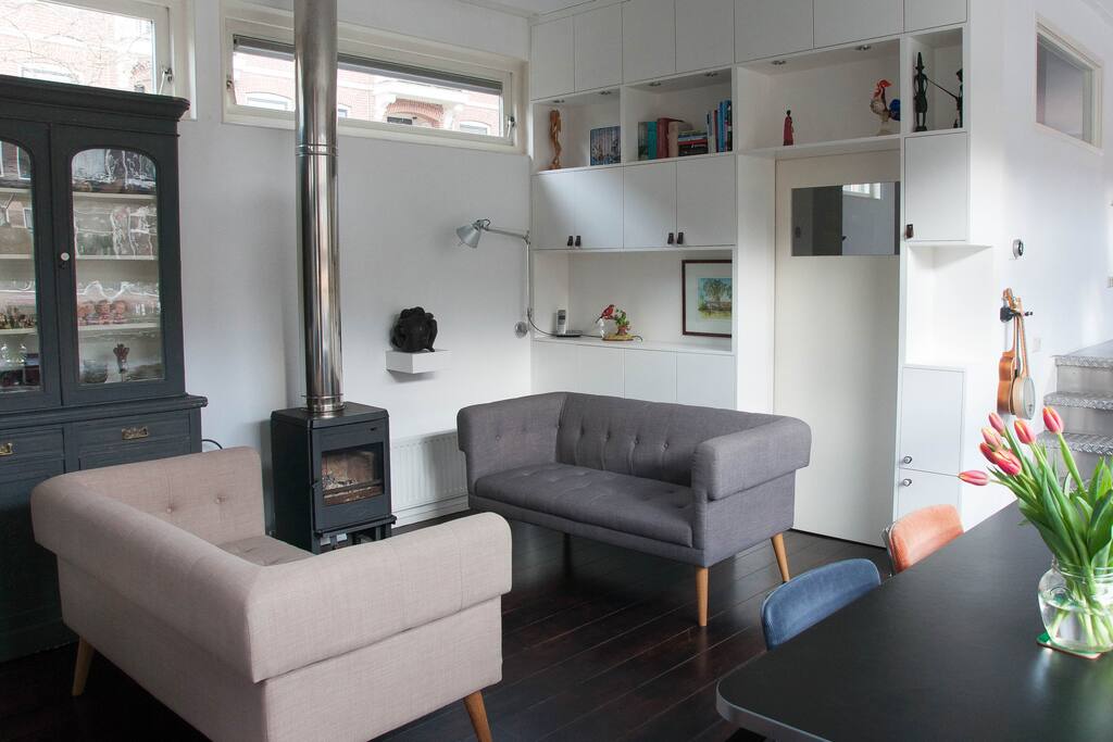 Our livingroom with woodstove.