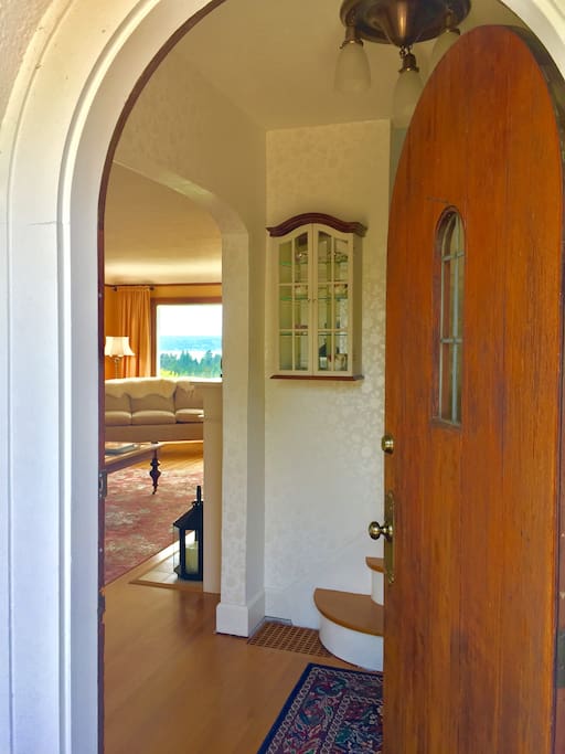Front door and entry way