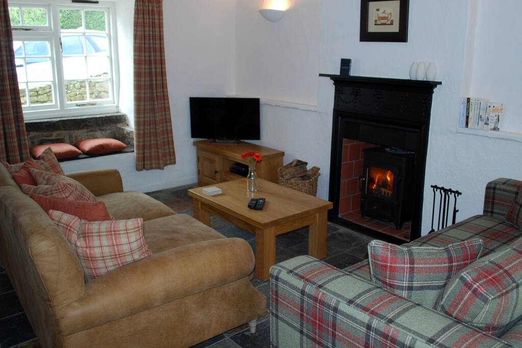 Sitting room with log fire