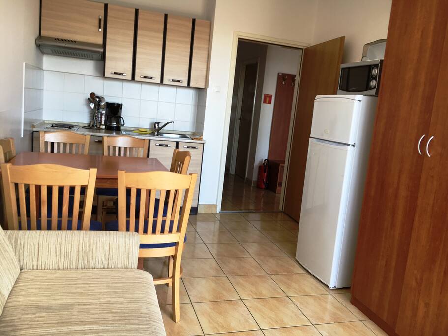 Living room with dining area and the kitchen