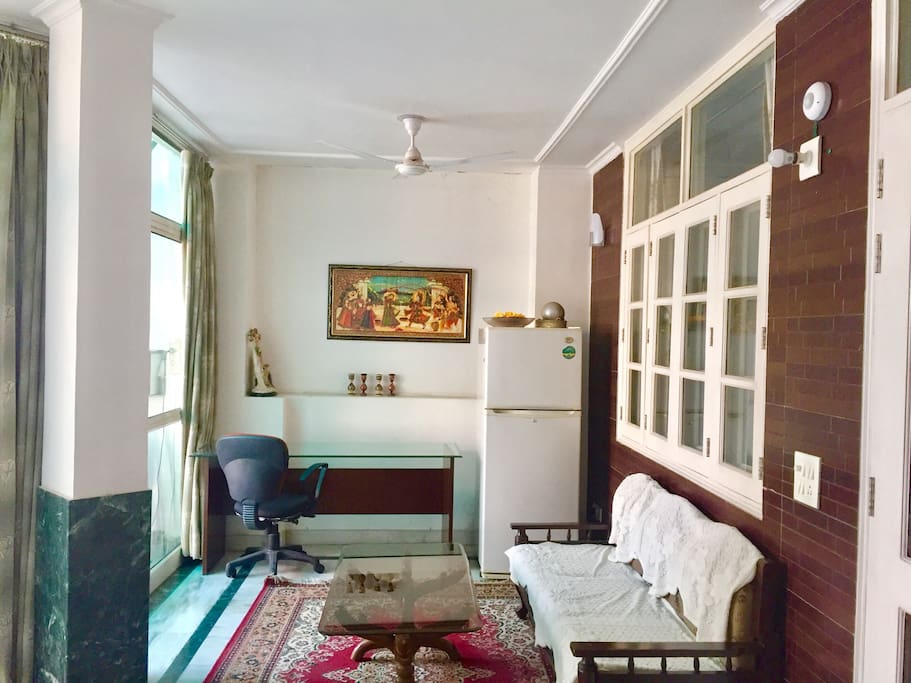 Sitting area with work table