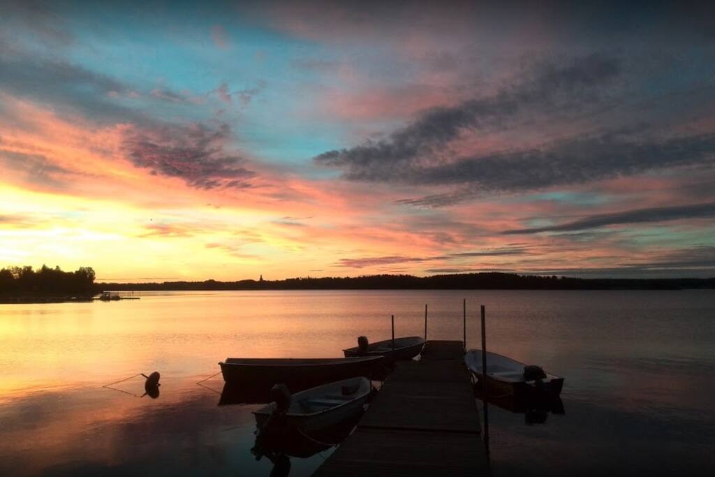 Beautiful sunset at the campsite