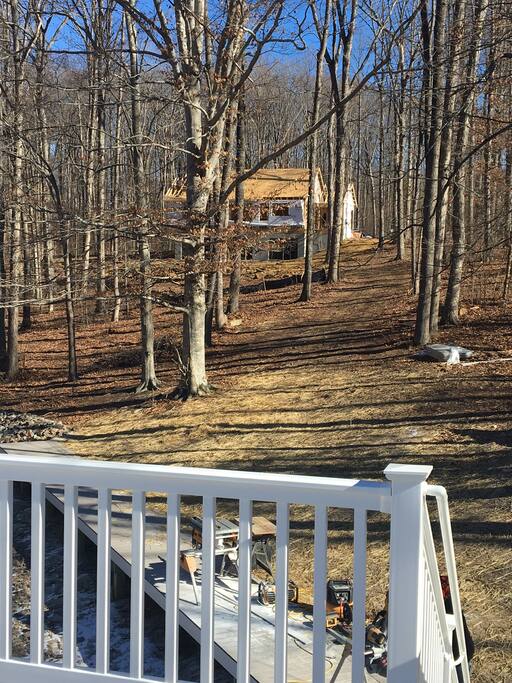 View from boathouse -- house under construction