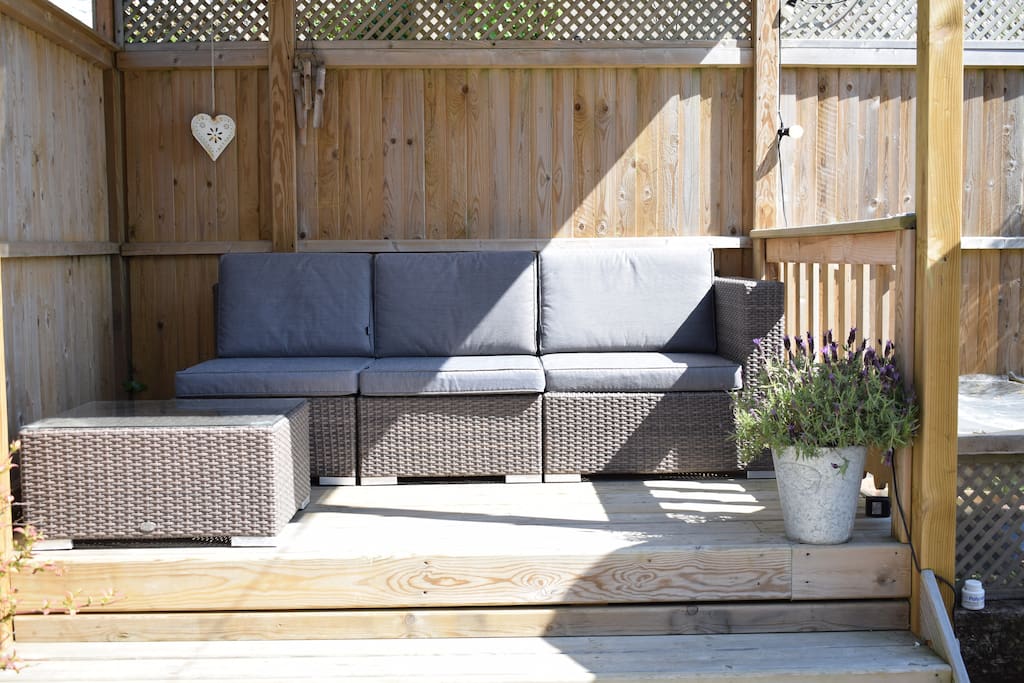 Shaded seating area