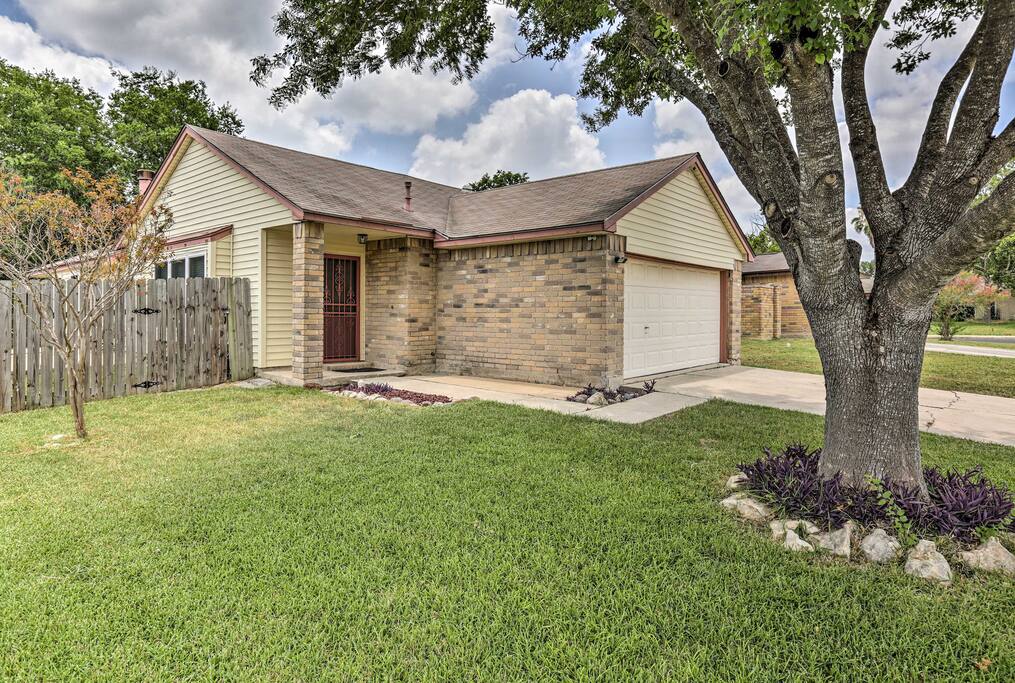 Feel at home in this picturesque vacation rental home with a lush lawn.