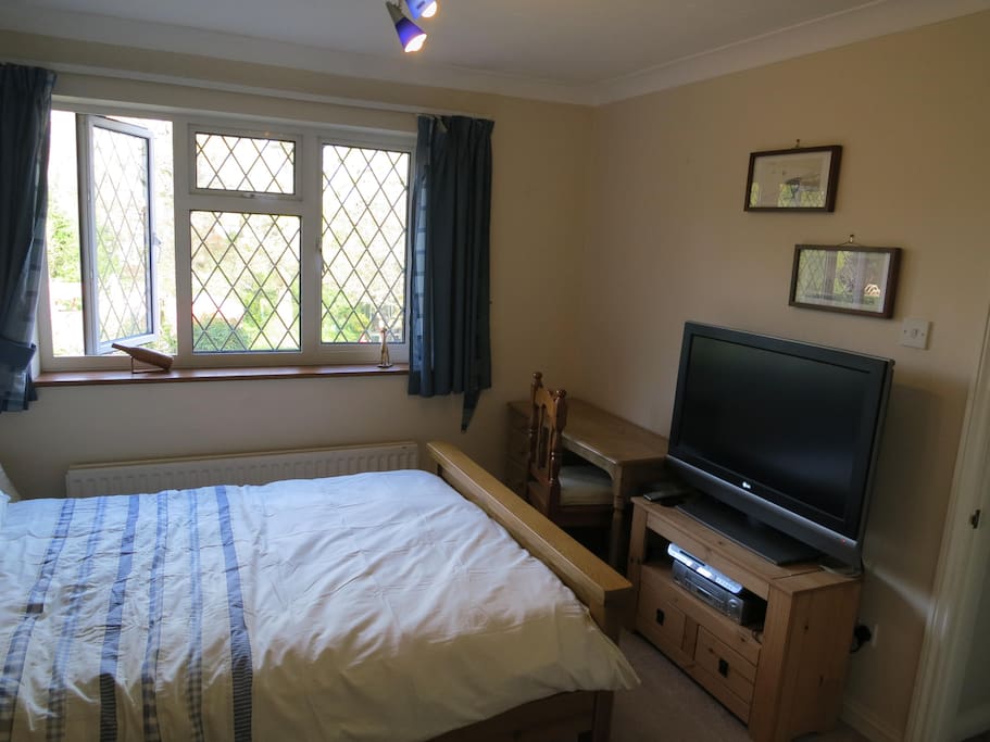 Desk and TV