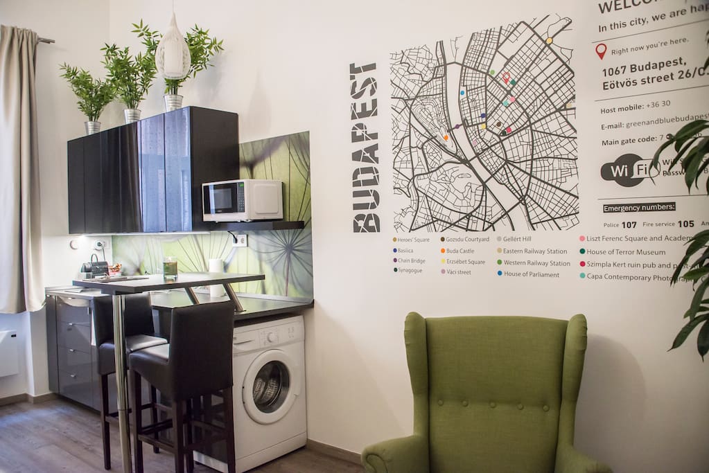 We have a special Budapest map on the wall with major sights